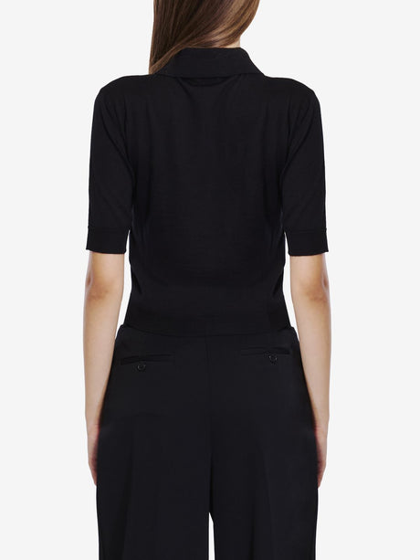 SAINT LAURENT Luxury Black Cashmere Blend Polo Shirt