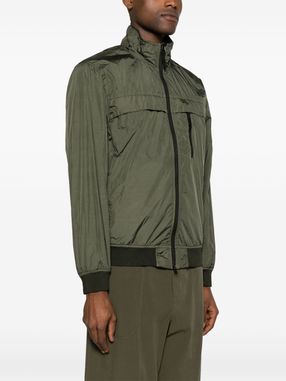 Military Green Crinkled Reps Jacket for Men