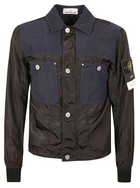 男士湖蓝色轻便夹克 - SS24季节外套，带便利口袋