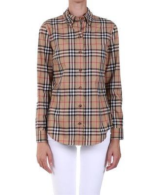 BURBERRY Vintage Check Button-Down Shirt in Beige
