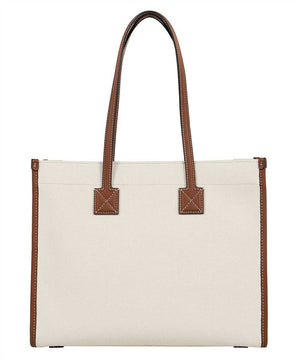 Cream/Beige Small Leather Tote Handbag - SS24 Collection