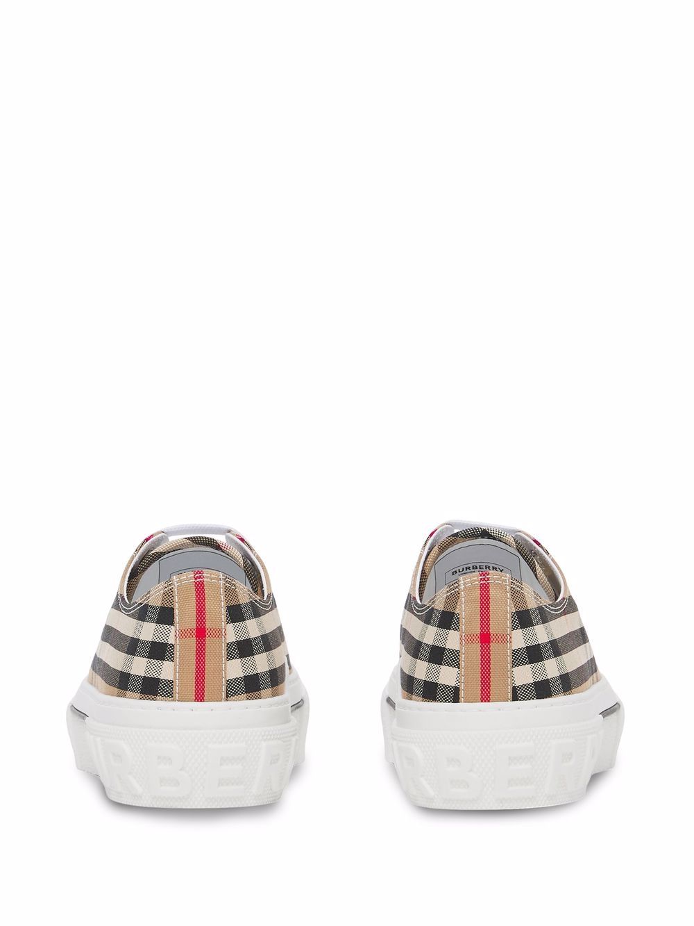 BURBERRY Beige Check Low Top Sneakers for Women - FW24