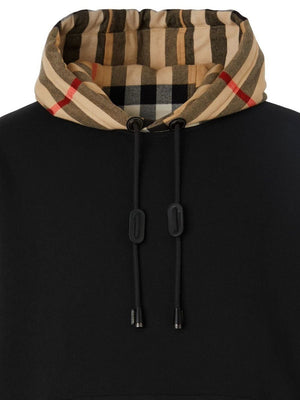 Organic Cotton Hoodie with Burberry's Iconic Check Print