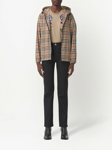 BURBERRY Vintage Check Hooded Jacket in Tan for Women - SS24 Collection