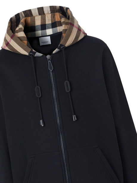 BURBERRY Classic Zippered Sweater for Men in Black - Perfect for Any Occasion