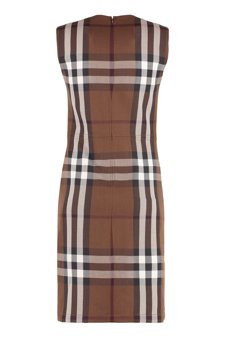 BURBERRY Brown Checked Sheath Dress for Women | FW22 Collection