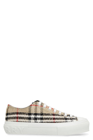 BURBERRY Beige Check Low-Top Sneakers for Women | SS23 Collection