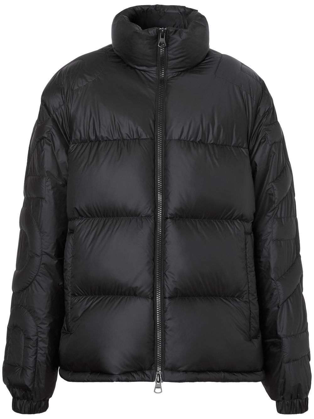 Men's Black Quilted Puffer Jacket with Burberry Logo - Size M (US)