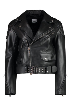 BURBERRY Stylish Black Leather Jacket for Women - SS23 Collection