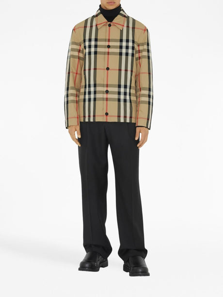 BURBERRY Checkered Design Jacket for Men - Beige