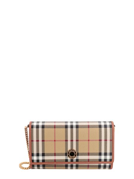 Checkered Design Chain-Trim Wallet for Women by BURBERRY