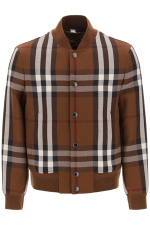 Classic Bomber Jacket with Burberry Check Motif for Men