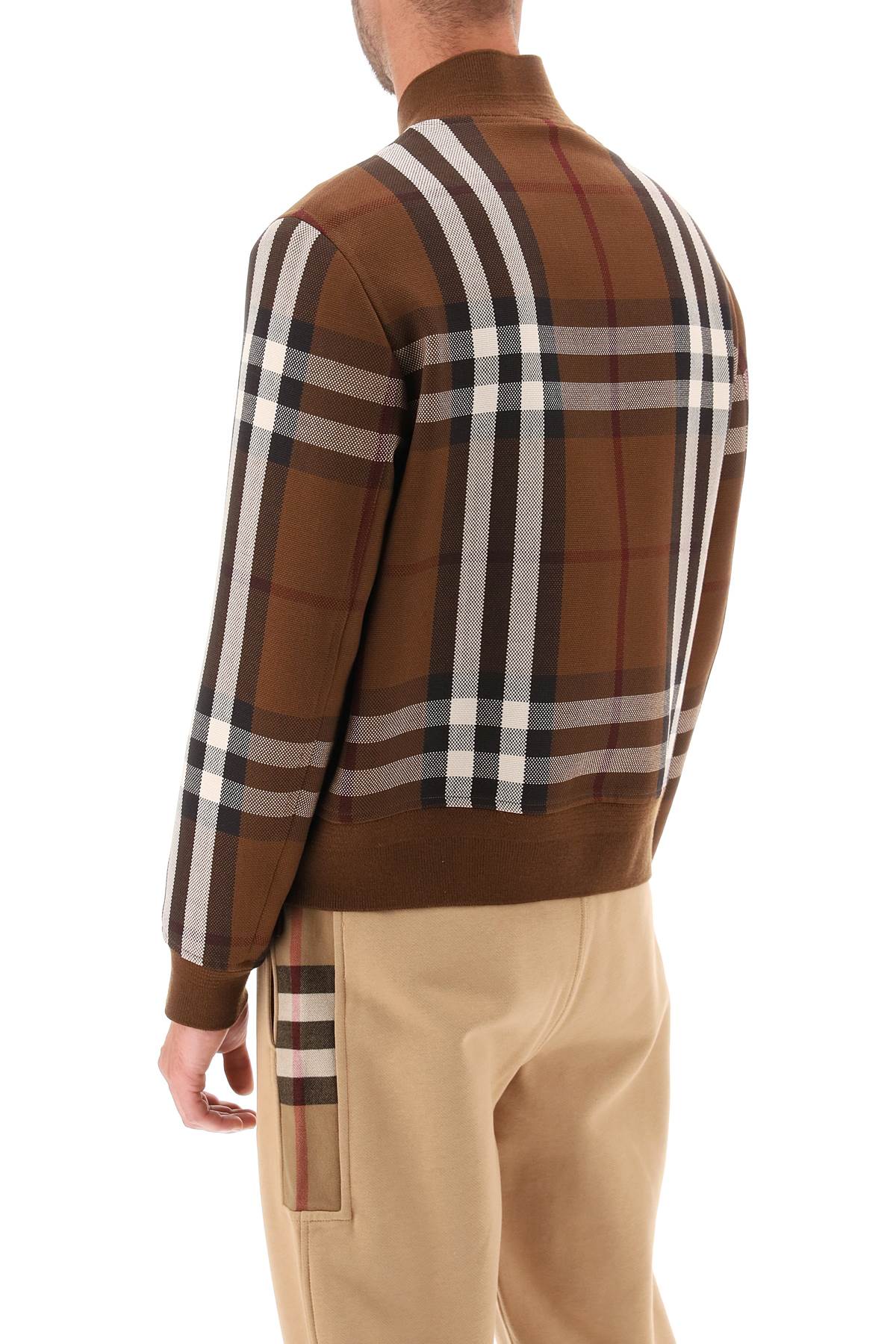 Classic Bomber Jacket with Burberry Check Motif for Men