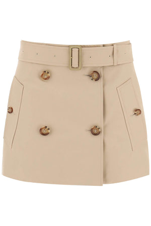Camel Brown Cotton Mini Skirt