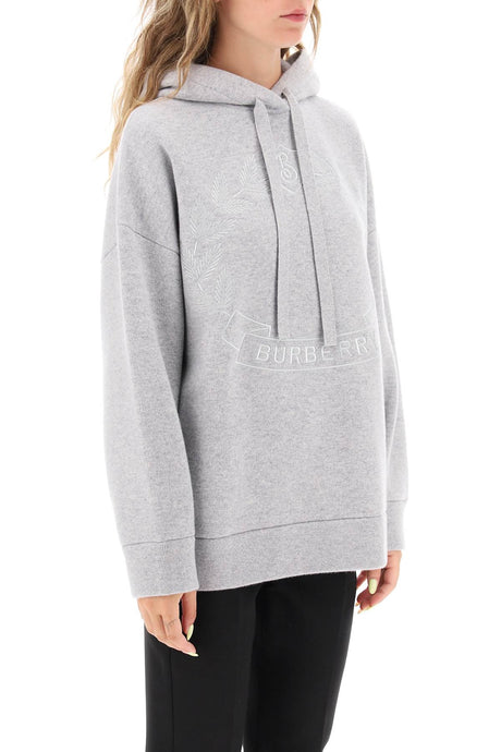 BURBERRY CASHMERE BLEND HOODIE FOR WOMEN - FW24