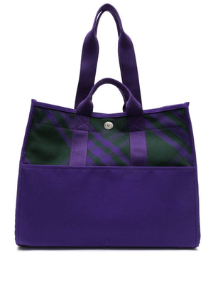 BURBERRY Stylish Check Pattern Tote Handbag for Women