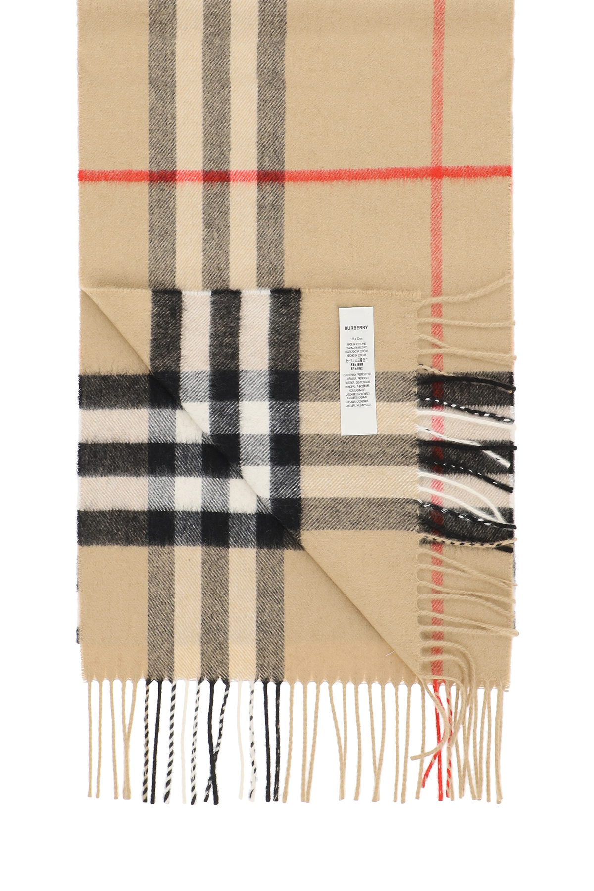 BURBERRY Tan Giant Check Scarf for Men and Women - FW24 Collection