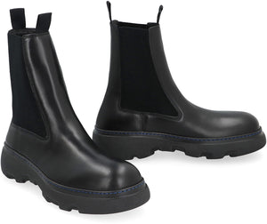 Black Calf Grain Leather Men's Chelsea Boots FW23