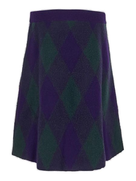 Mẫu váy A-line bông cao cấp với họa tiết Argyle hoàng gia