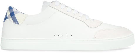 BURBERRY White Leather Low-Top Sneakers for Men