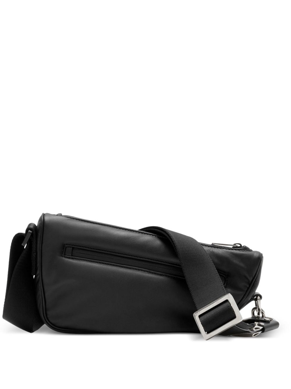 Men's Black Asymmetrical SHIELD Crossbody Handbag
