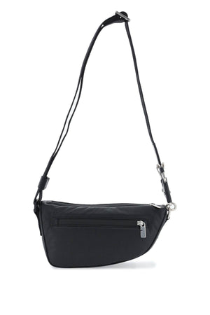 BURBERRY Men's Black Asymmetric Shield Crossbody Handbag for Spring/Summer 2024