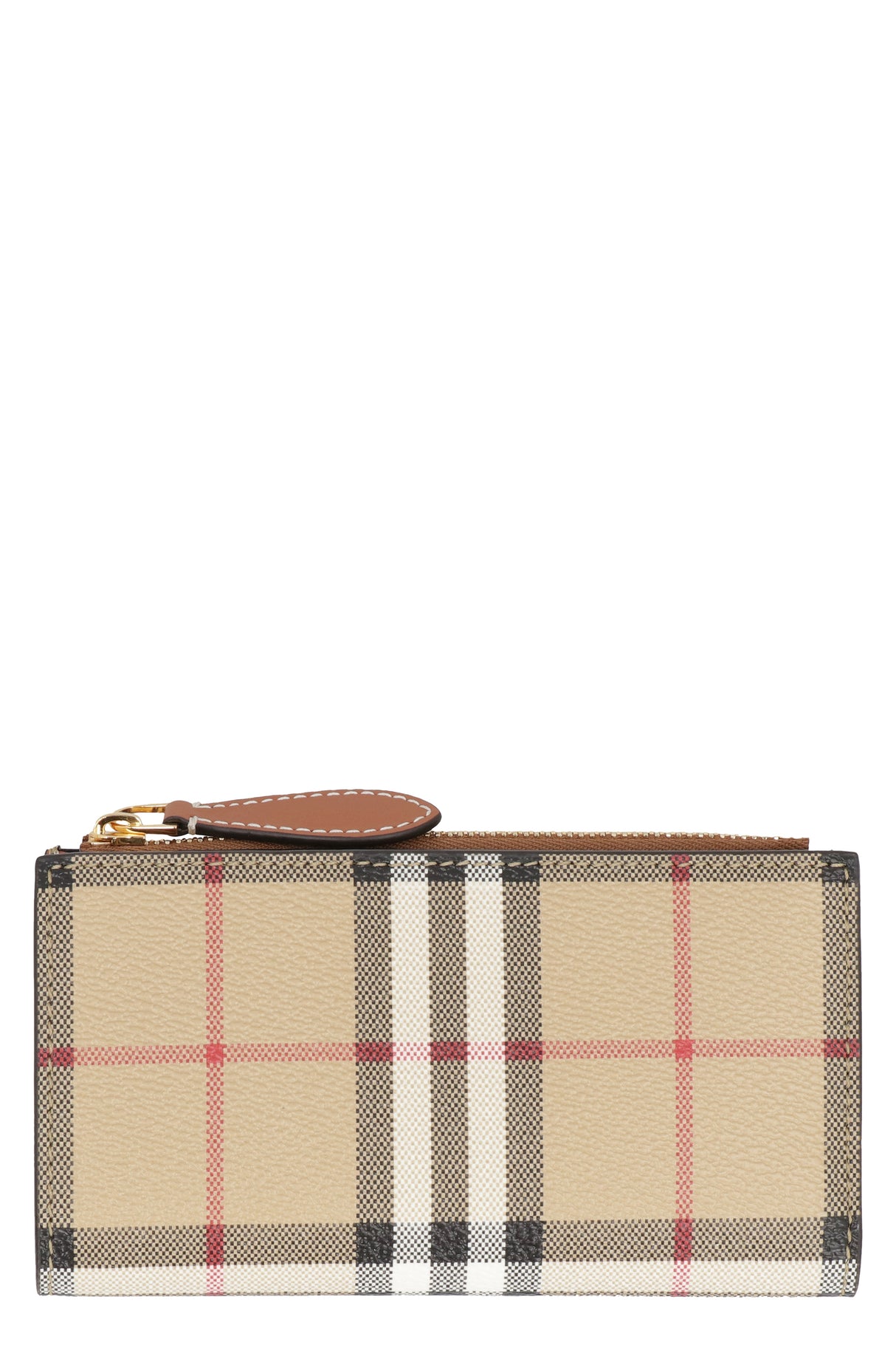 BURBERRY Beige Check Print Wallet for Women