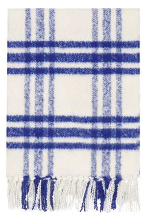 BURBERRY White Fringed Wool Scarf for Men (FW23)