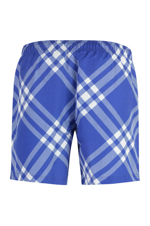 Men's Blue Check Swim Shorts - FW23 Collection