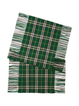 高級軟羊毛格子圍巾搭配標誌性絲巾帶式