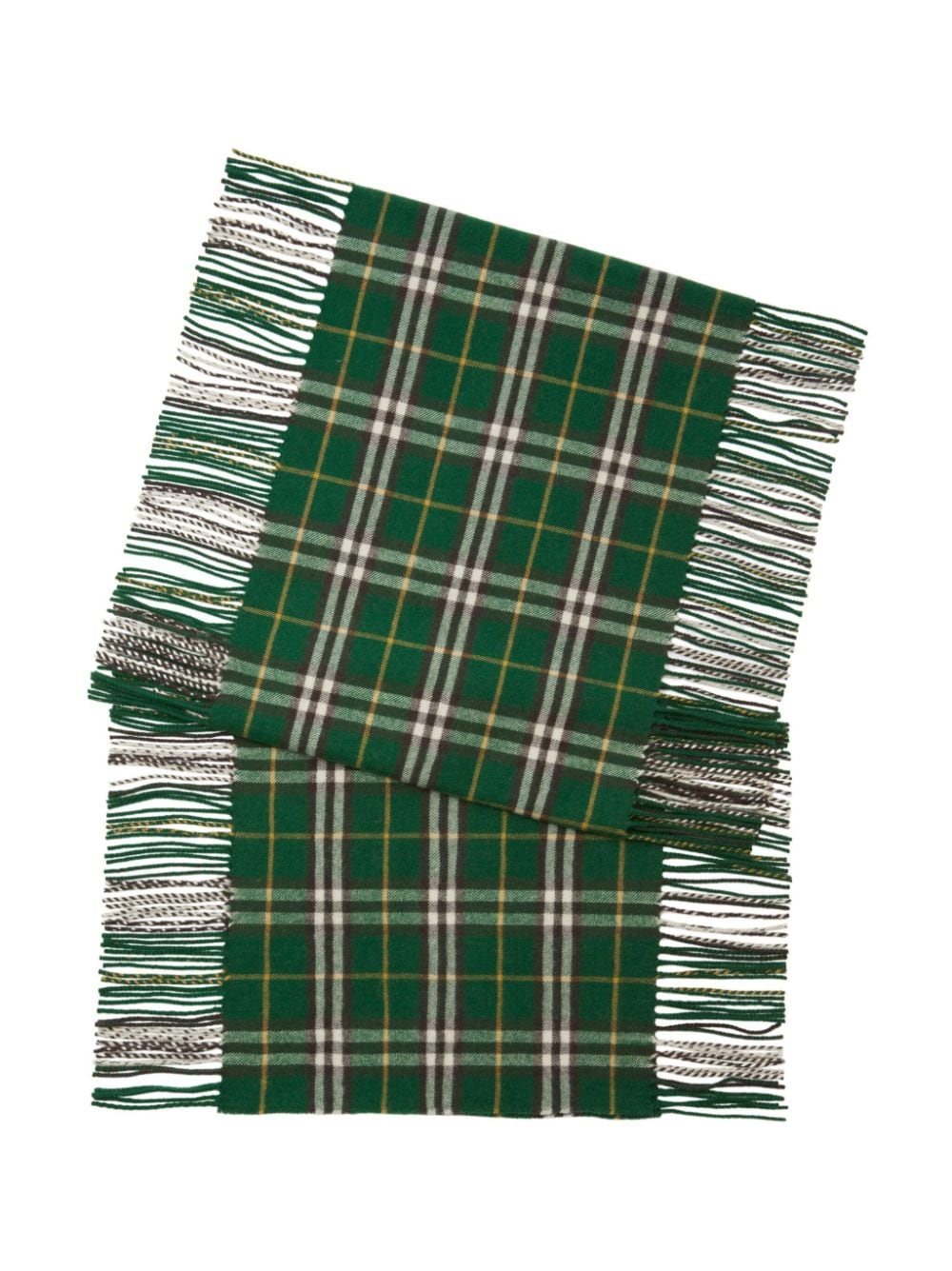 Forest Green Multicolor Checkered Cashmere Scarf