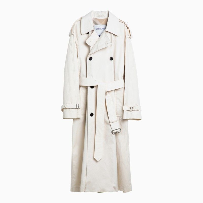 BURBERRY Women's Tan Long Trench Jacket for Spring/Summer 2024