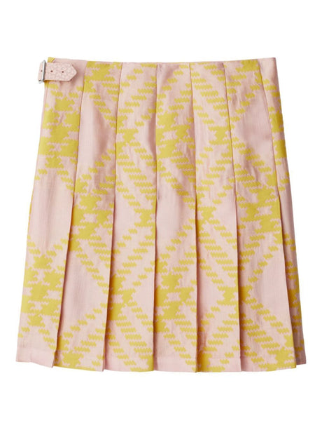 BURBERRY Stylish 24SS Women's Mini Skirt in Yellow and Orange Colors