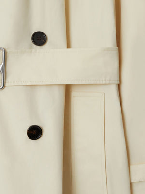 女性用白色ショートトレンチジャケット