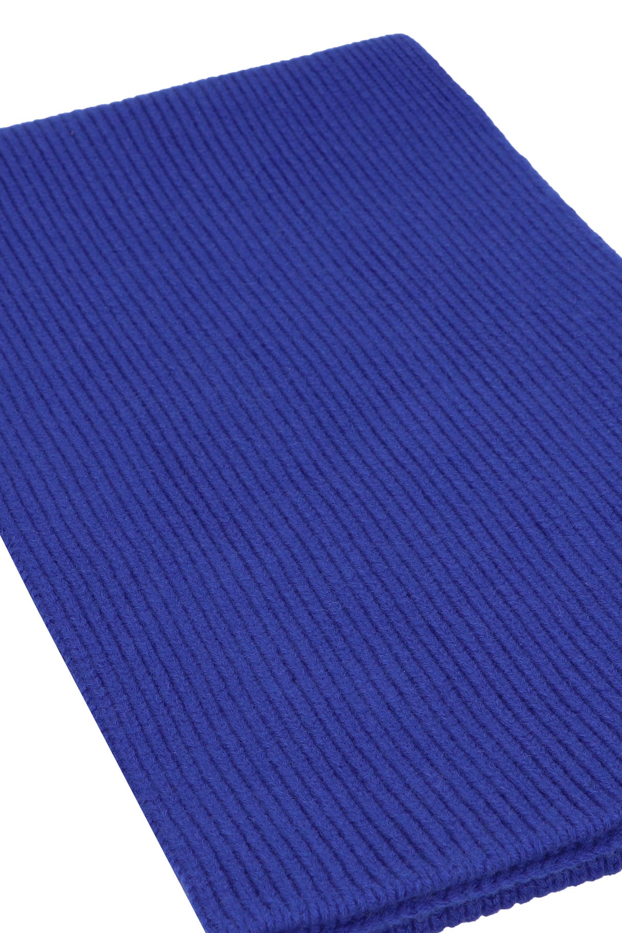紳士用青リブ編みカシミアスカーフ - FW23