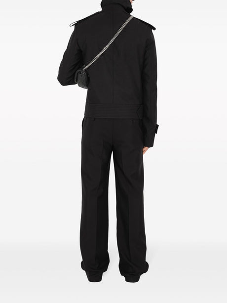 BURBERRY Black Wool-Silk Blend Trousers for Men