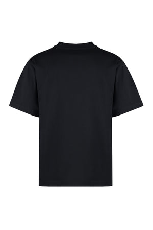BURBERRY Men's Black Cotton T-Shirt with Logo Print
