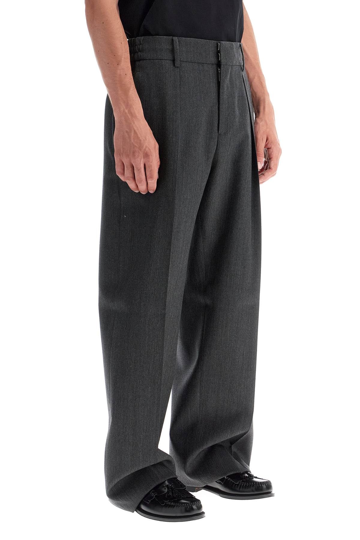 BURBERRY WIDE WOOLEN Checkered Design TROUSERS
