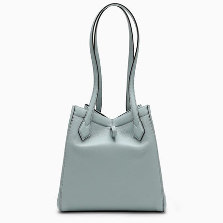 FENDI Light Blue Origami Pebbled Leather Tote Handbag for Women - SS24