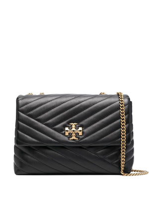 TORY BURCH Stylish Black Leather Shoulder Handbag for Fashionable Women - Convertible and Versatile