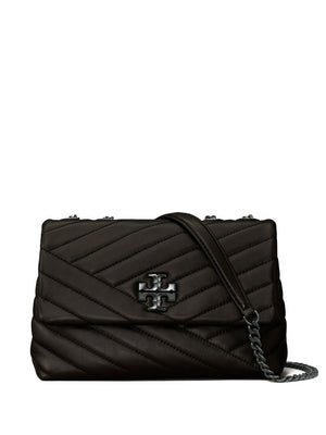 TORY BURCH Kira Quilted Mini Leather Shoulder Bag with Chain Strap - Black