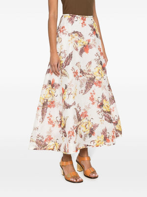 ZIMMERMANN Elegant Linen and Silk Blend Skirt for Women