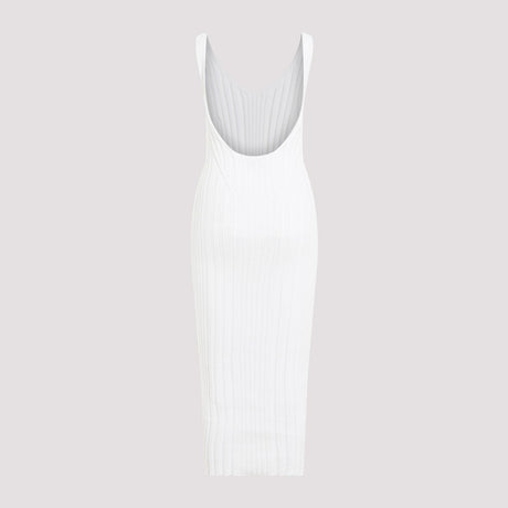 KHAITE Sleeveless White Midi Dress for Women - Cotton Blend - SS24