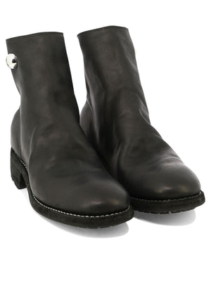 UNDERCOVER Men's Black Leather Ankle Boots with Rubber Sole