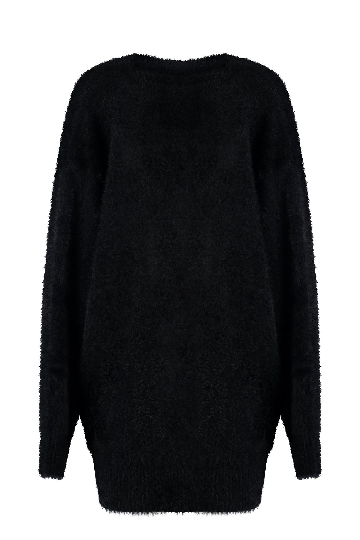 PHILOSOPHY DI LORENZO SERAFINI Black Embellished Button Maxi-Cardigan - Oversized Knitwear for Women - FW23
