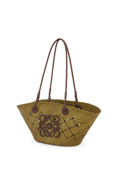 LOEWE Small Olive Chest Anagram Woven Basket Bag for Women