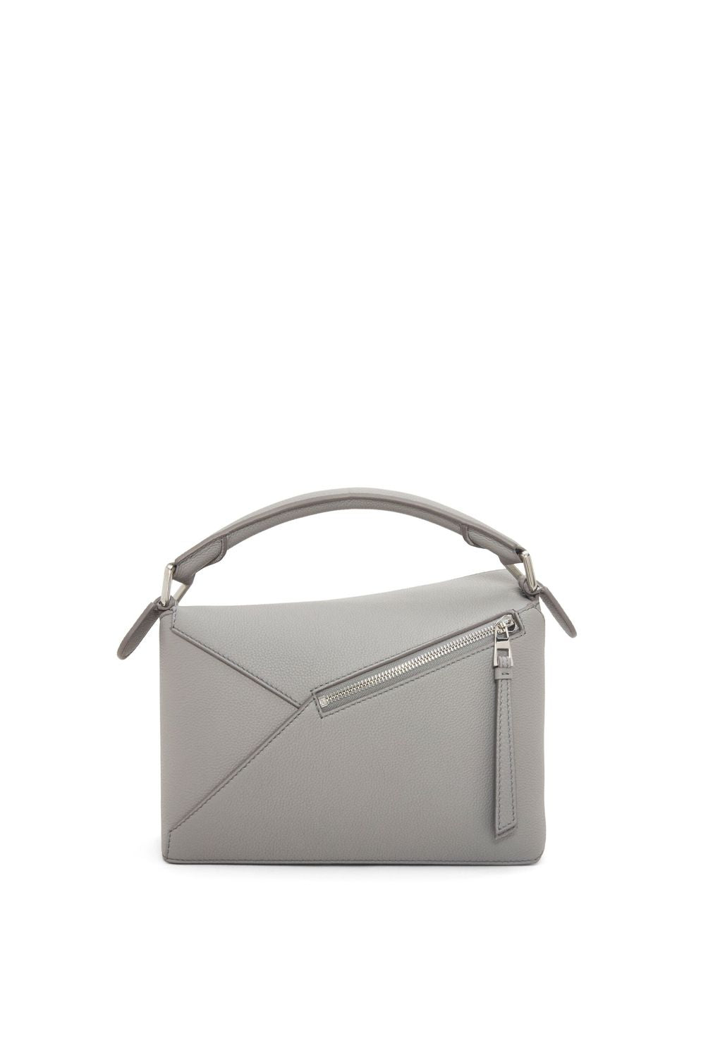 LOEWE Women's Mini Puzzle Edge Crossbody Handbag in Pearl Grey - Calfskin, Cotton & Linen Blend