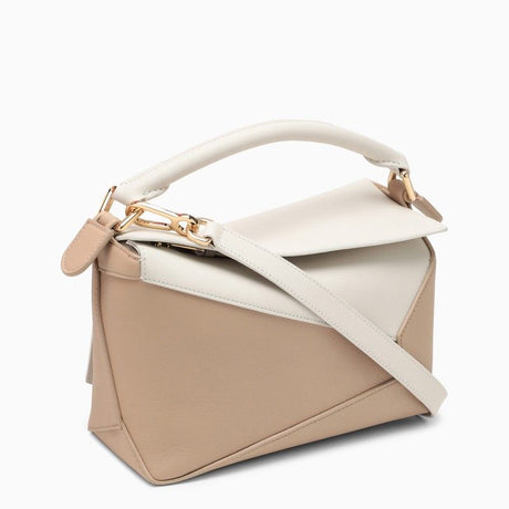 LOEWE Two-Tone Calfskin Mini Shoulder Bag with Gold-Tone Accents - Small