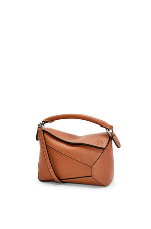 LOEWE Mini Beige Calfskin Puzzle Edge Crossbody Handbag for Women