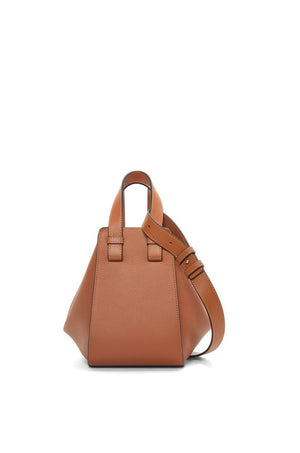 LOEWE Compact Hammock Handbag in Brown Grained Calfskin for Women